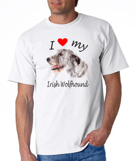 Dogs - Irish Wolfhound Picture on a Mens Shirt
